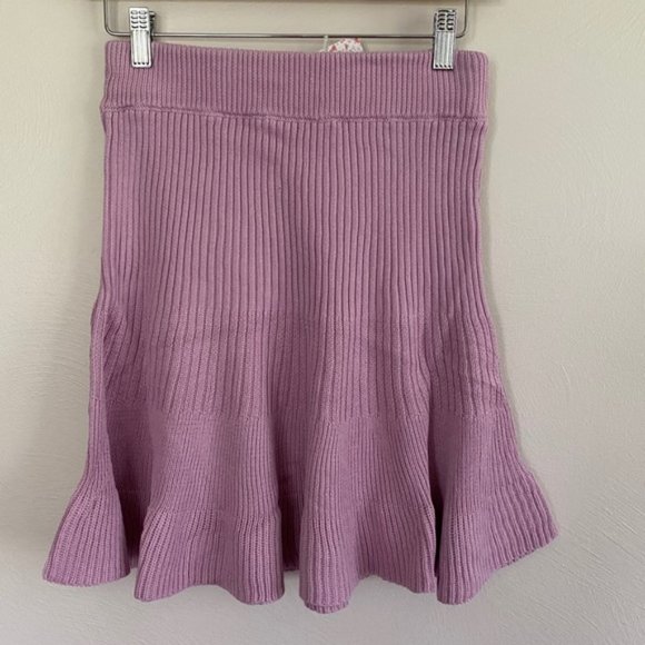 Free People Dresses & Skirts - Free People Solid Gold Ribbed Skirt New Orchid NWT